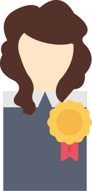 person with badge